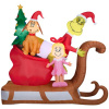 The Grinch With Max and Cindy Lou Sleigh Scene Christmas Inflatable